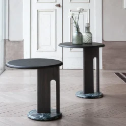 Morica Design Side Tables<Ambrogio Alto Lagoon Oak Side Table with Alps Green Marble Base