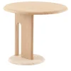 Morica Design Side Tables<Ambrogio Basso Beige Oak Side Table with Roman Travertine Marble Base