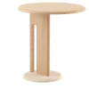 Morica Design Side Tables<Ambrogio Basso Beige Oak Side Table with Travertine Marble Base