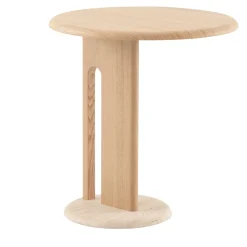 Morica Design Side Tables<Ambrogio Basso Beige Oak Side Table with Travertine Marble Base