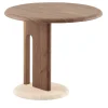 Morica Design Side Tables<Ambrogio Basso Canaletto Walnut Side Table with Travertine Marble Base