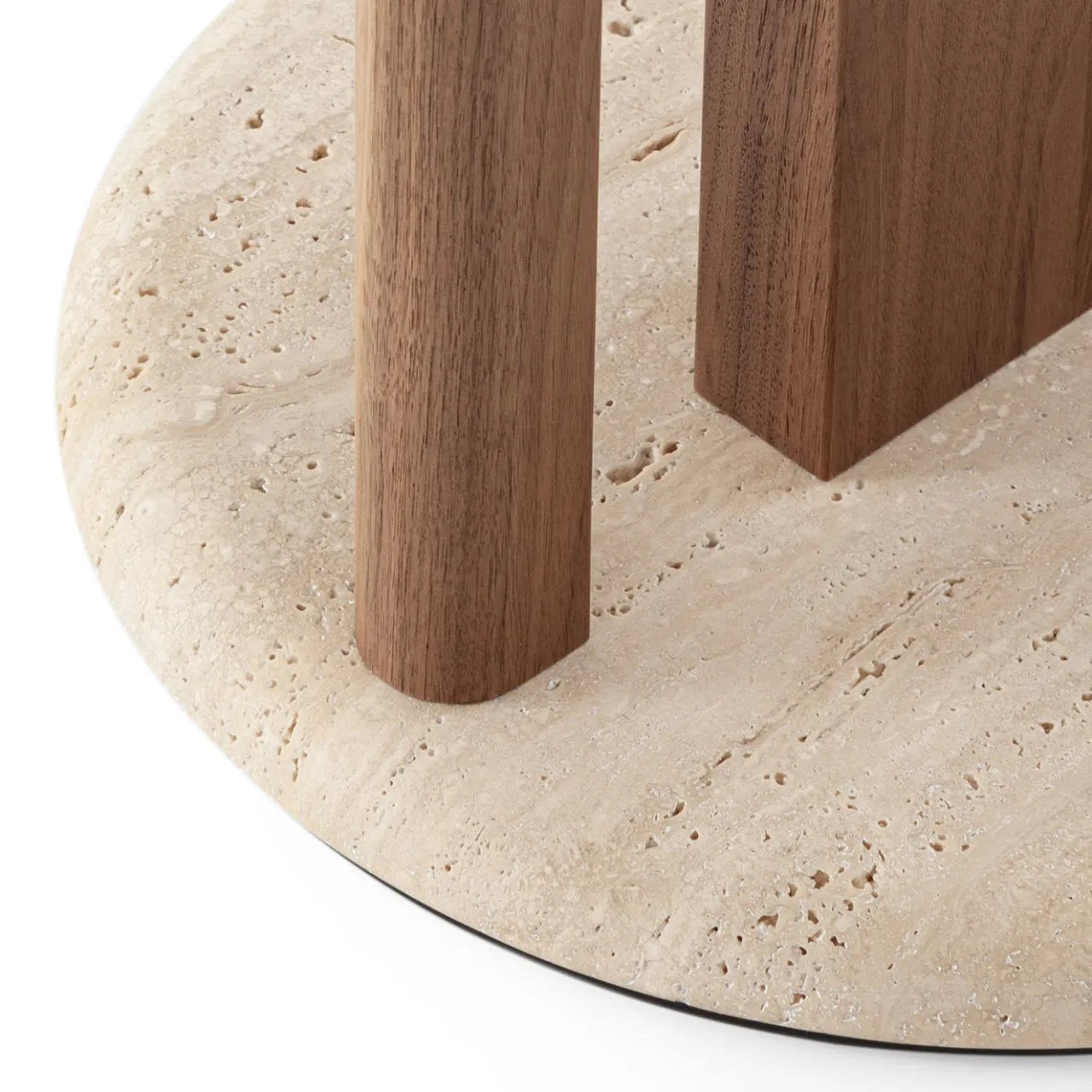 Morica Design Side Tables<Ambrogio Basso Canaletto Walnut Side Table with Travertine Marble Base