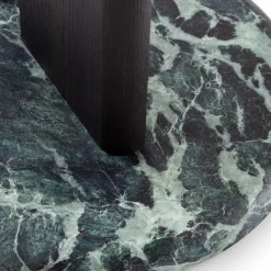 Morica Design Side Tables<Ambrogio Basso Round Black Side Table with Alps Green Marble Base