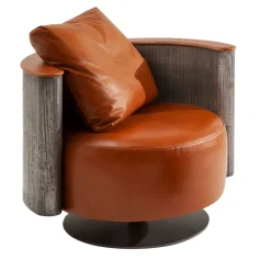 Laura Meroni Armchairs<Amelie Orange Leather Armchair