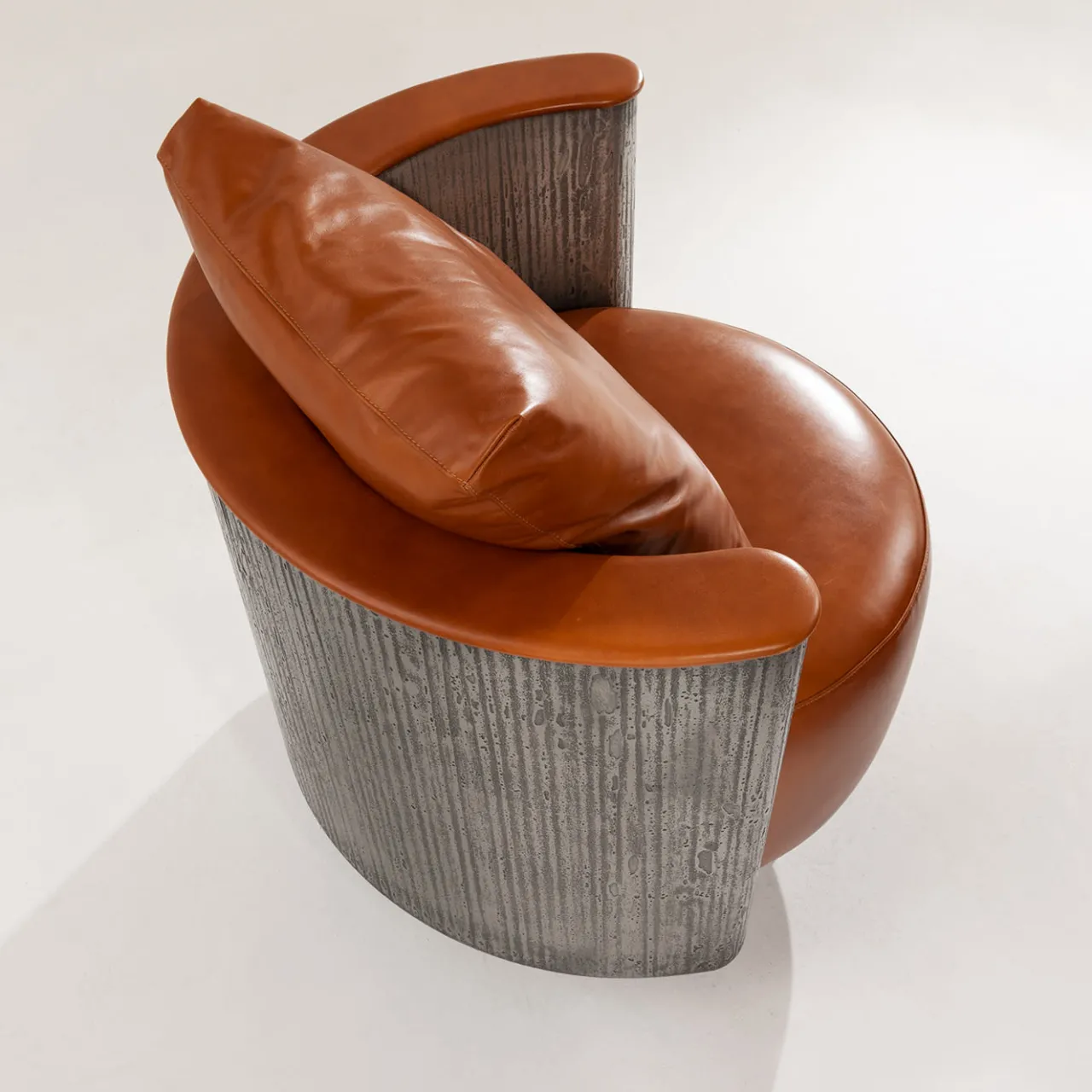 Laura Meroni Armchairs<Amelie Orange Leather Armchair