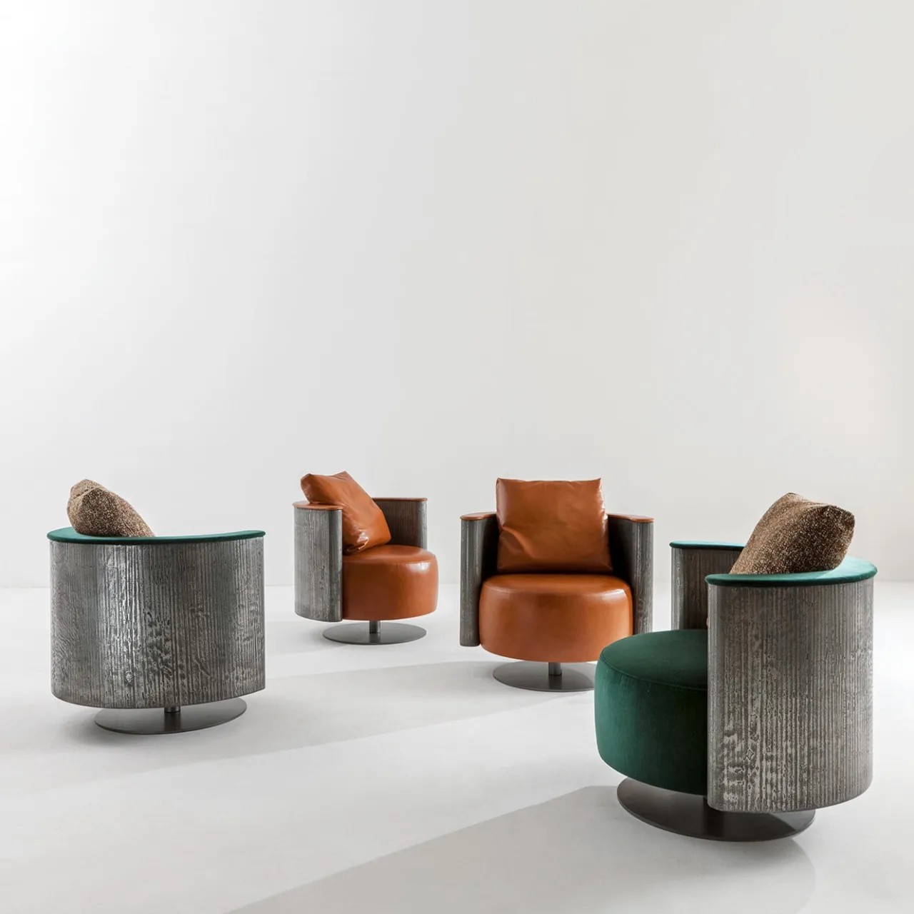 Laura Meroni Armchairs<Amelie Orange Leather Armchair