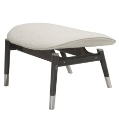 Visionnaire Stools<Amerigo Dehors White Fabric And Ash Wood Legs Pouf