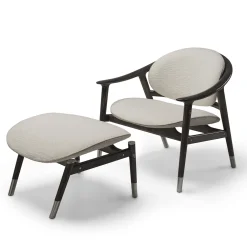 Visionnaire Stools<Amerigo Dehors White Fabric And Ash Wood Legs Pouf