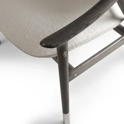 Visionnaire Lounge Chairs<Amerigo Dehors White Fabric And Solid Ash Wood Legs Lounge Chair