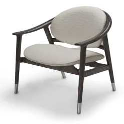Visionnaire Lounge Chairs<Amerigo Dehors White Fabric And Solid Ash Wood Legs Lounge Chair