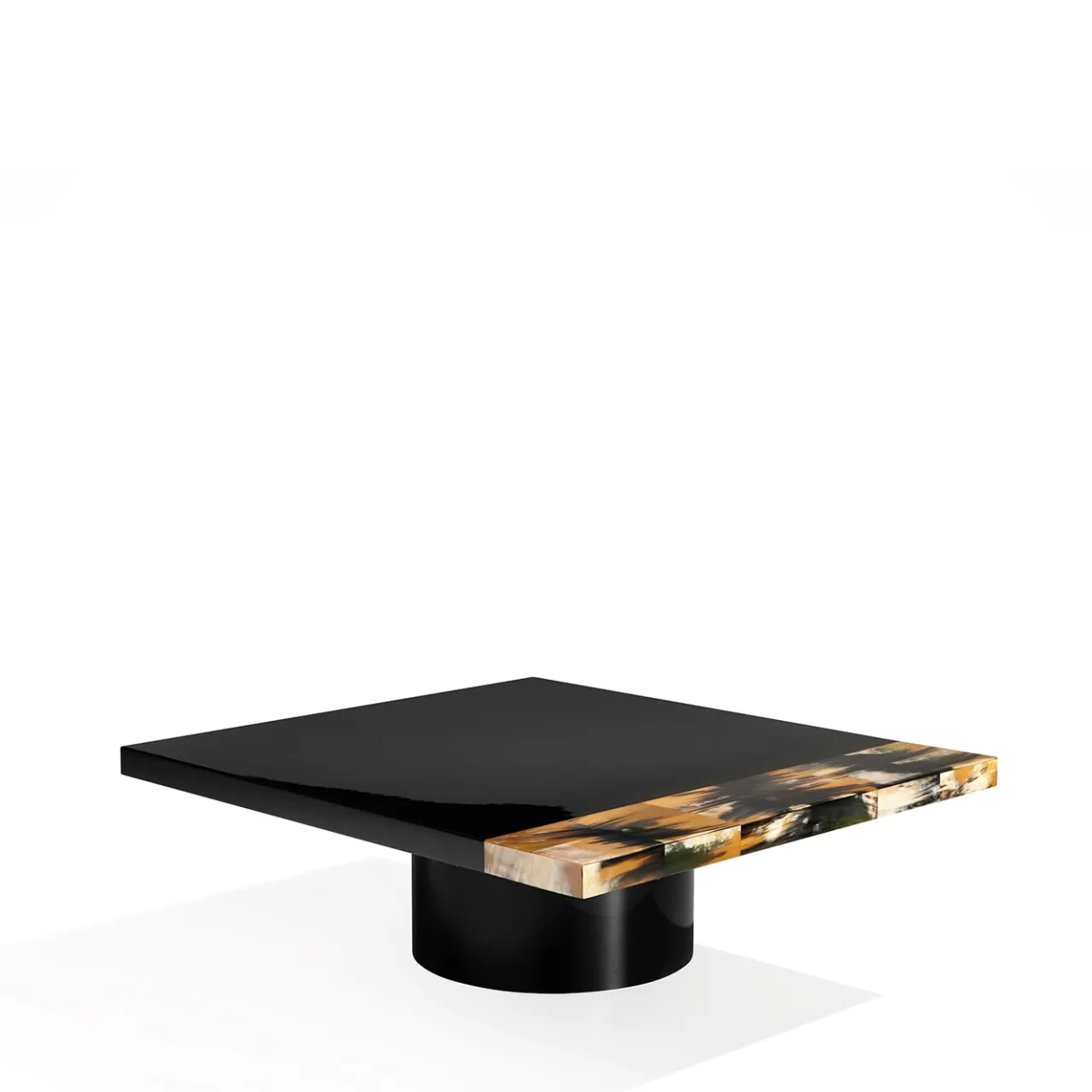 Arcahorn Coffee Tables<Andria Glossy Black Wood With Horn Details Coffe Table