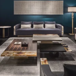 Arcahorn Coffee Tables<Andria Glossy Black Wood With Horn Details Coffe Table