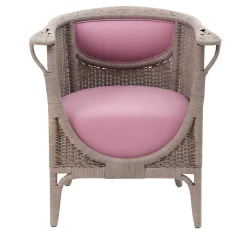 Mila Maurizi Armchairs<Angelina Pink Rattan Lounge Chair