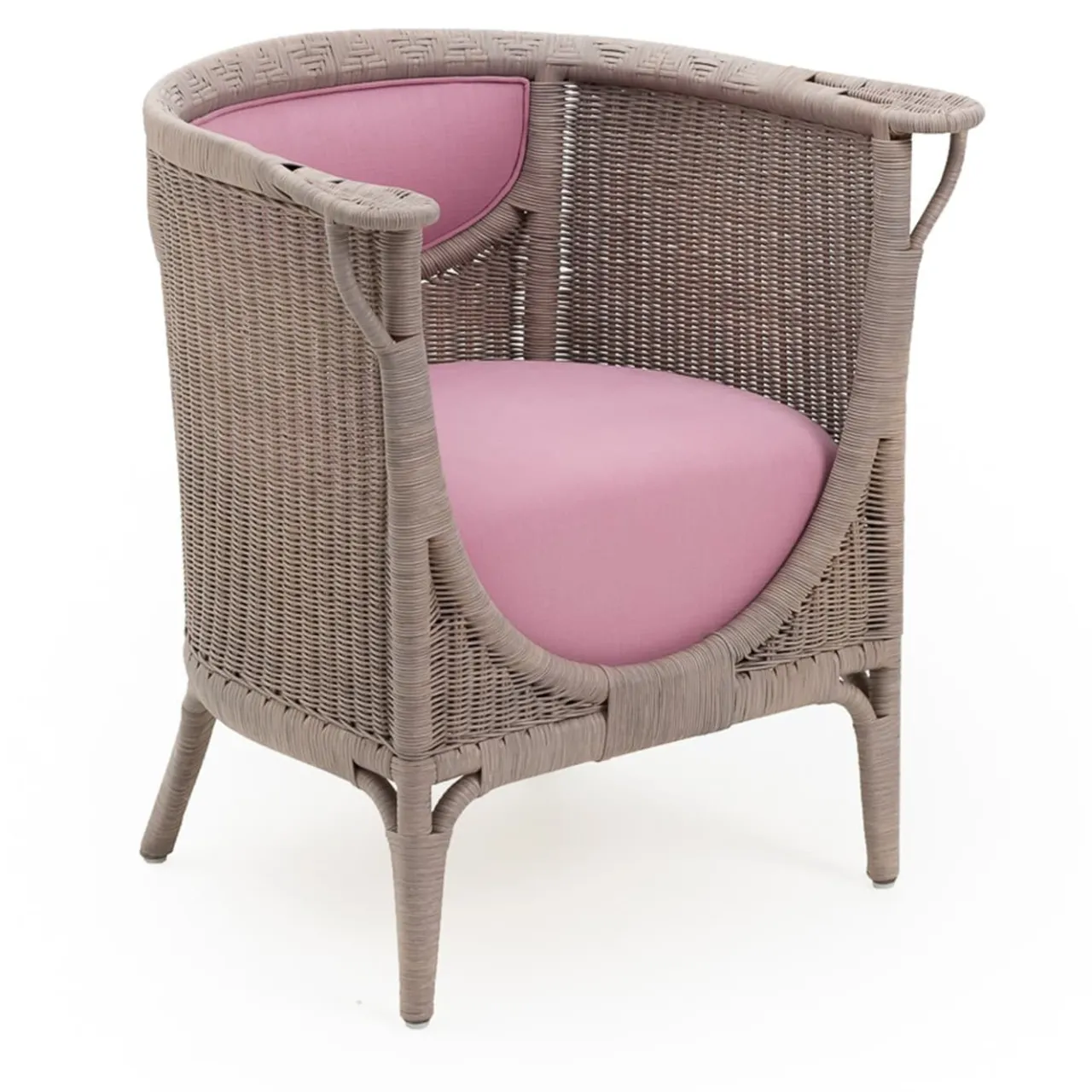 Mila Maurizi Armchairs<Angelina Pink Rattan Lounge Chair