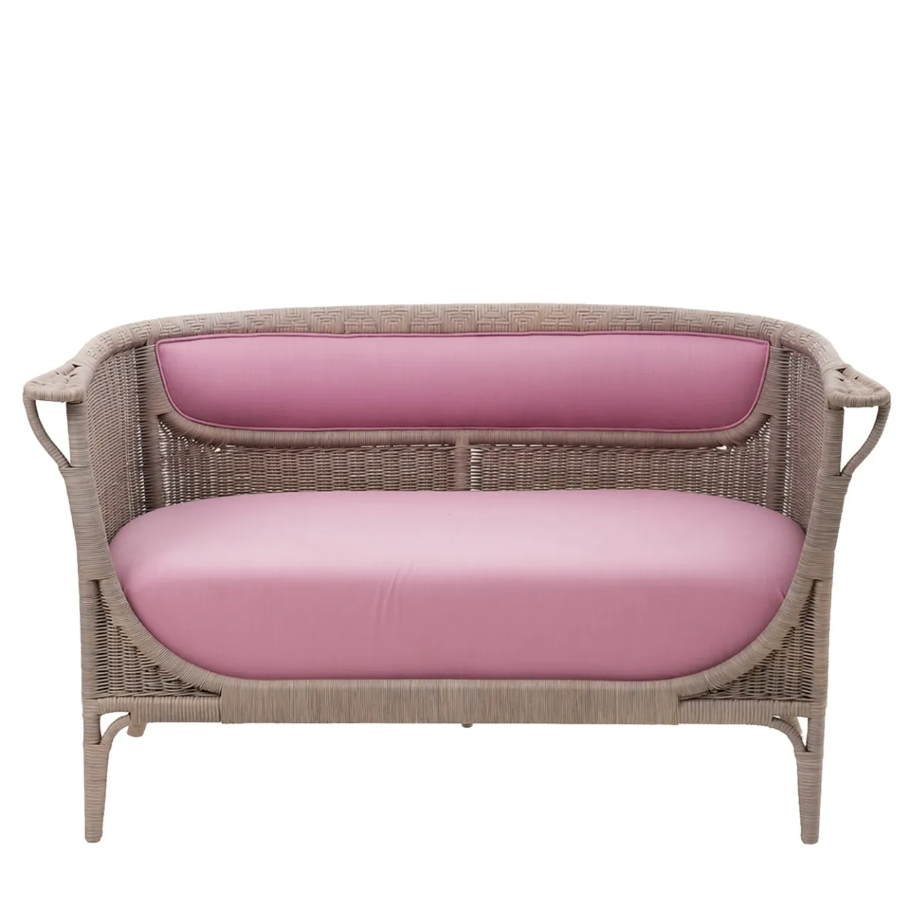 Mila Maurizi Sofas<Angelina Pink Rattan Loveseat