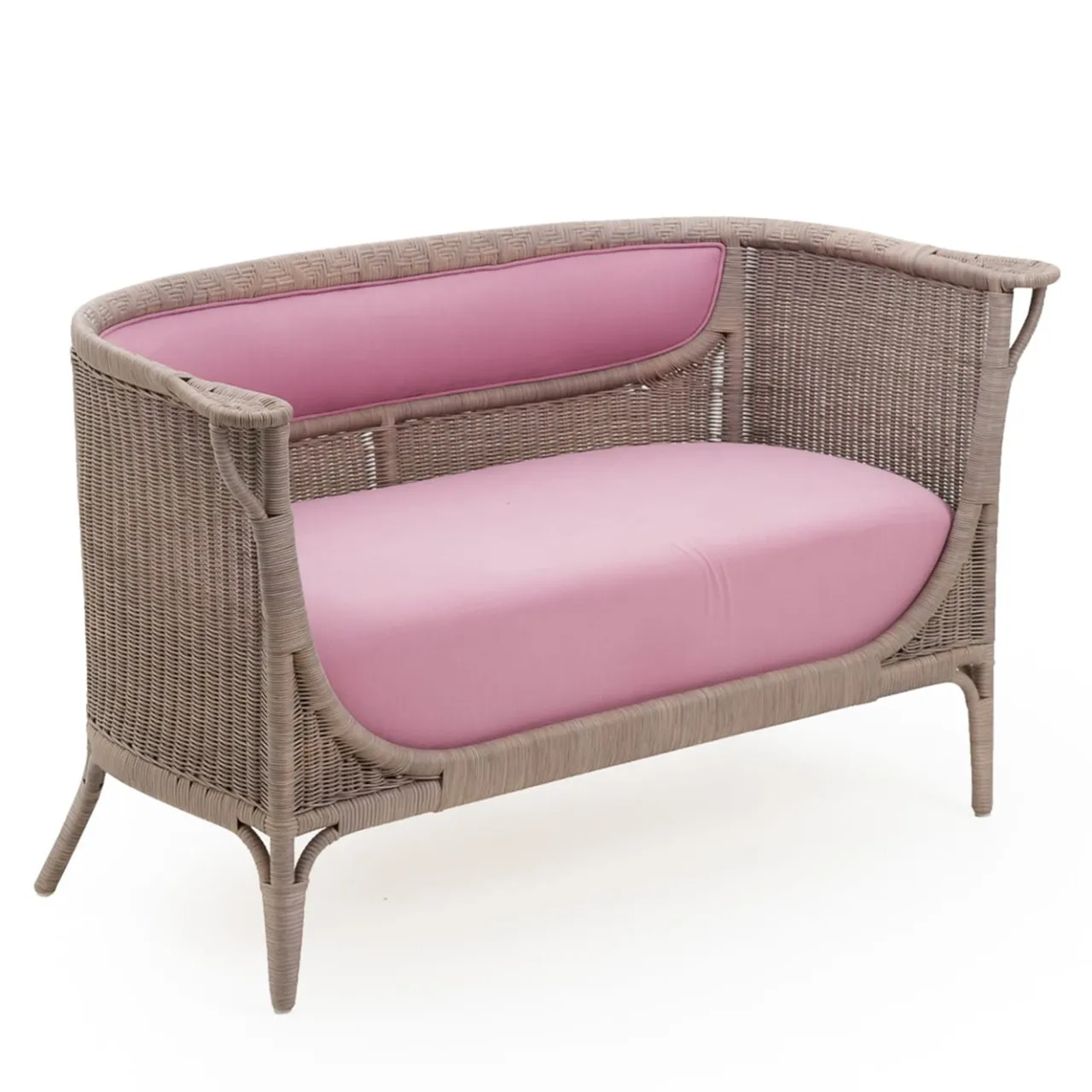 Mila Maurizi Sofas<Angelina Pink Rattan Loveseat