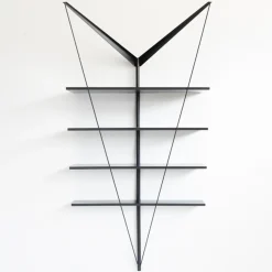 Paolo Pallucco Shelves<Angelo Necessario Black Steel Wall Shelf System
