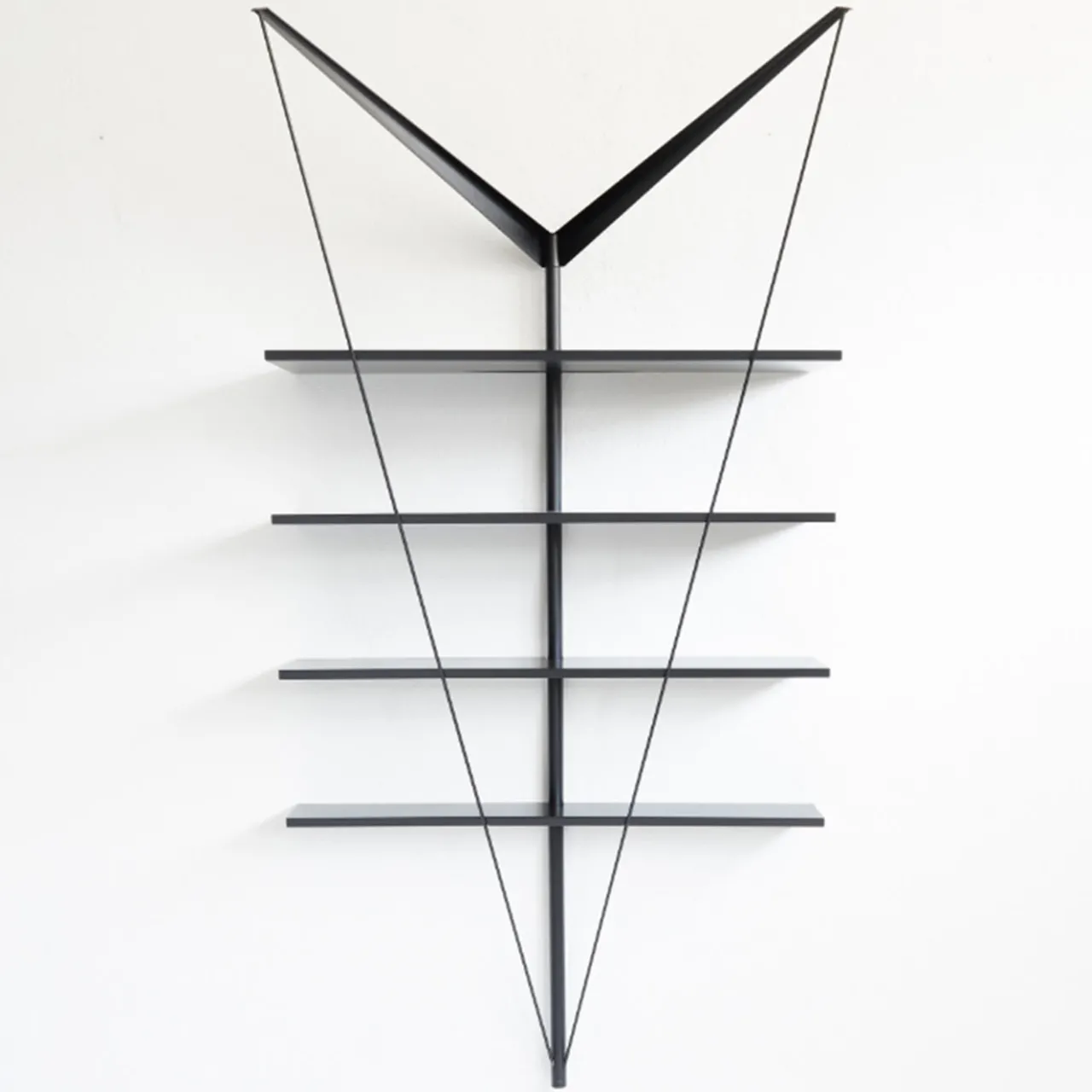 Paolo Pallucco Shelves<Angelo Necessario Black Steel Wall Shelf System