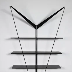 Paolo Pallucco Shelves<Angelo Necessario Black Steel Wall Shelf System