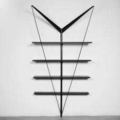 Paolo Pallucco Shelves<Angelo Necessario Black Steel Wall Shelf System