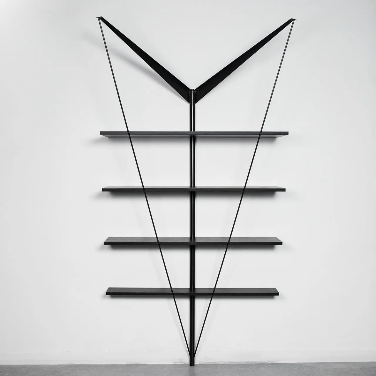 Paolo Pallucco Shelves<Angelo Necessario Black Steel Wall Shelf System