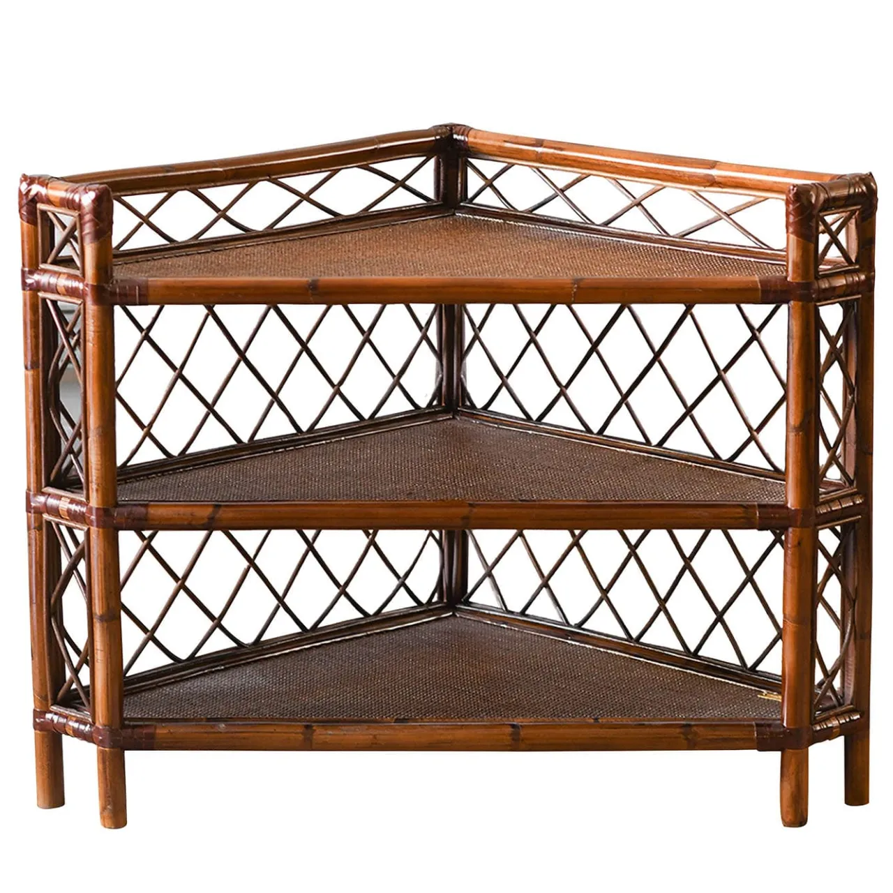 Molto Collectibles Bookcases<Angular Wicker & Bamboo Etagère