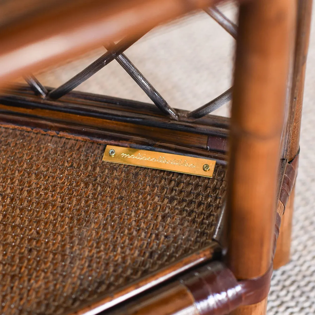 Molto Collectibles Bookcases<Angular Wicker & Bamboo Etagère