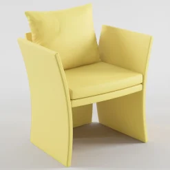 Cupioli Armchairs<Anita Yellow Leather Armchair