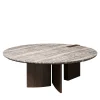 Emmemobili Dining Tables<Antinomia T round marble and brown veneered base dining table