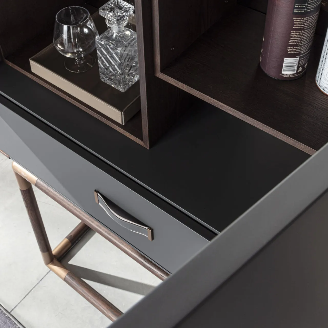 Meroni & Colzani Cabinets<Anzio Dark Grey Cabinet