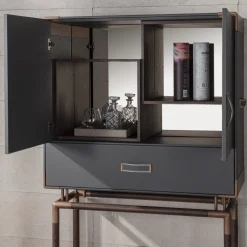 Meroni & Colzani Cabinets<Anzio Dark Grey Cabinet