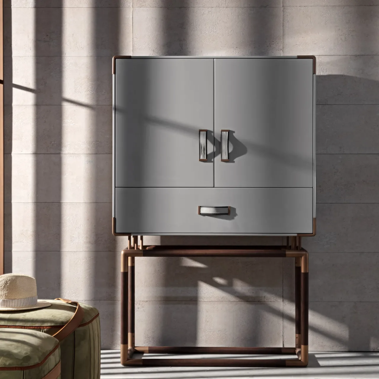 Meroni & Colzani Cabinets<Anzio Grey Cabinet