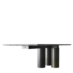 Kreoo Dining Tables<Arcaico Dining Table Top with 4 Cylinder bases in Nero Marquina