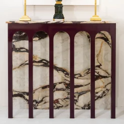 CG Capelletti Consoles<ARCHED CONSOLE IN ONYXED BRECCIA MARBLE
