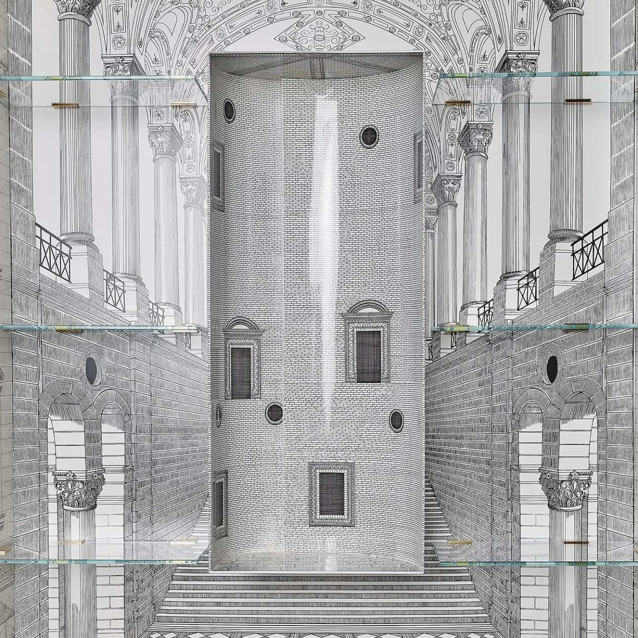 Fornasetti Cabinets<Architettura Black And White Trumeau