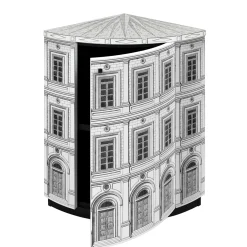 Fornasetti Cabinets<Architettura Black And White Corner Cabinet