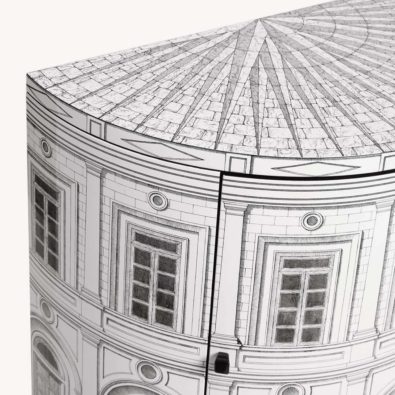 Fornasetti Cabinets<Architettura Curved Small Cabinet