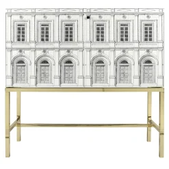 Fornasetti Cabinets<Architettura Gold Raised Cabinet