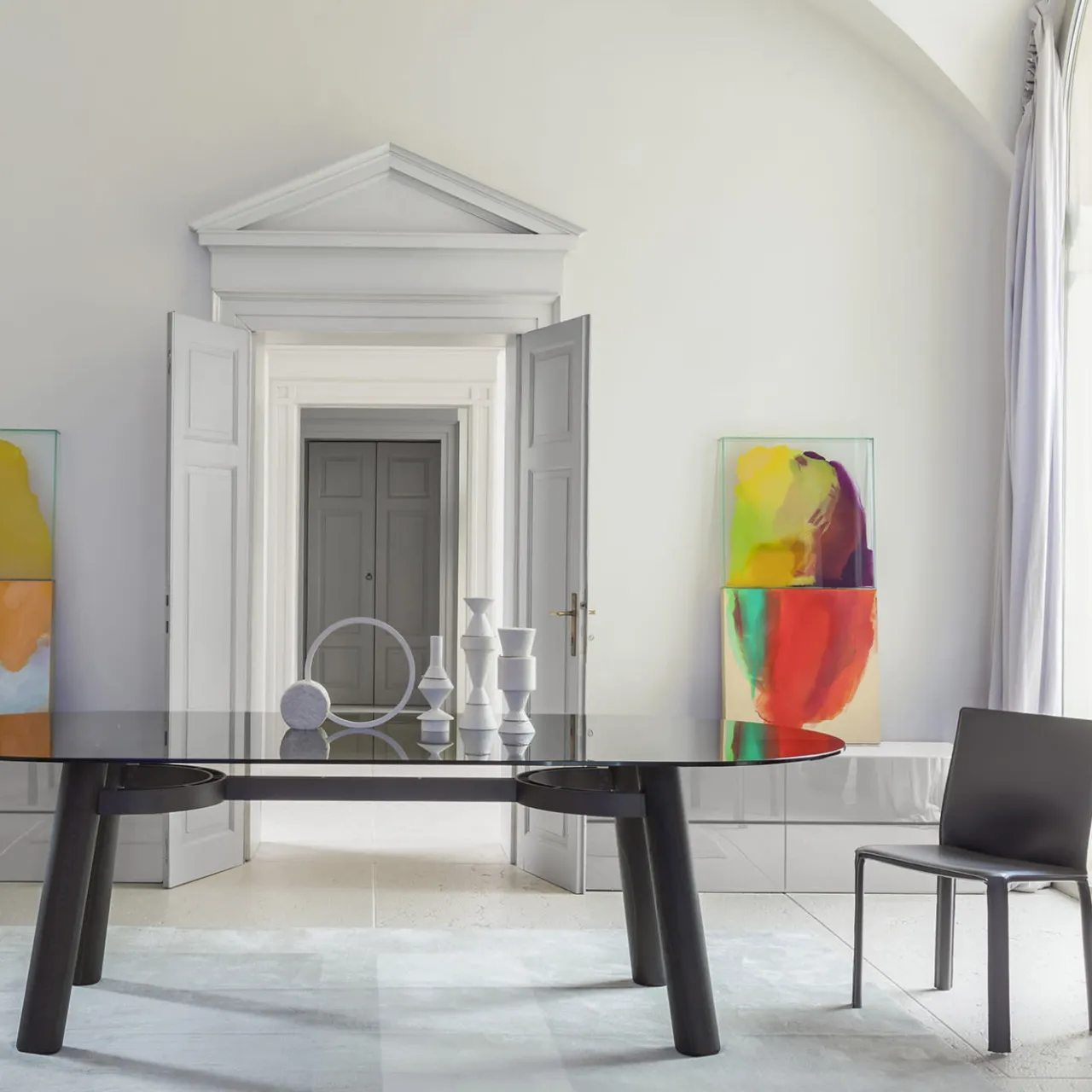 Morica Design Dining Tables<Arco Smoky Glass & Laguna Oak Table