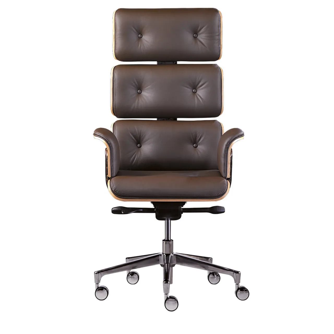 Altek Italia Design Office Chairs<Armadillo 1 Dark Brown High Back Swivel Office Armchair by Rainer Bachschmid