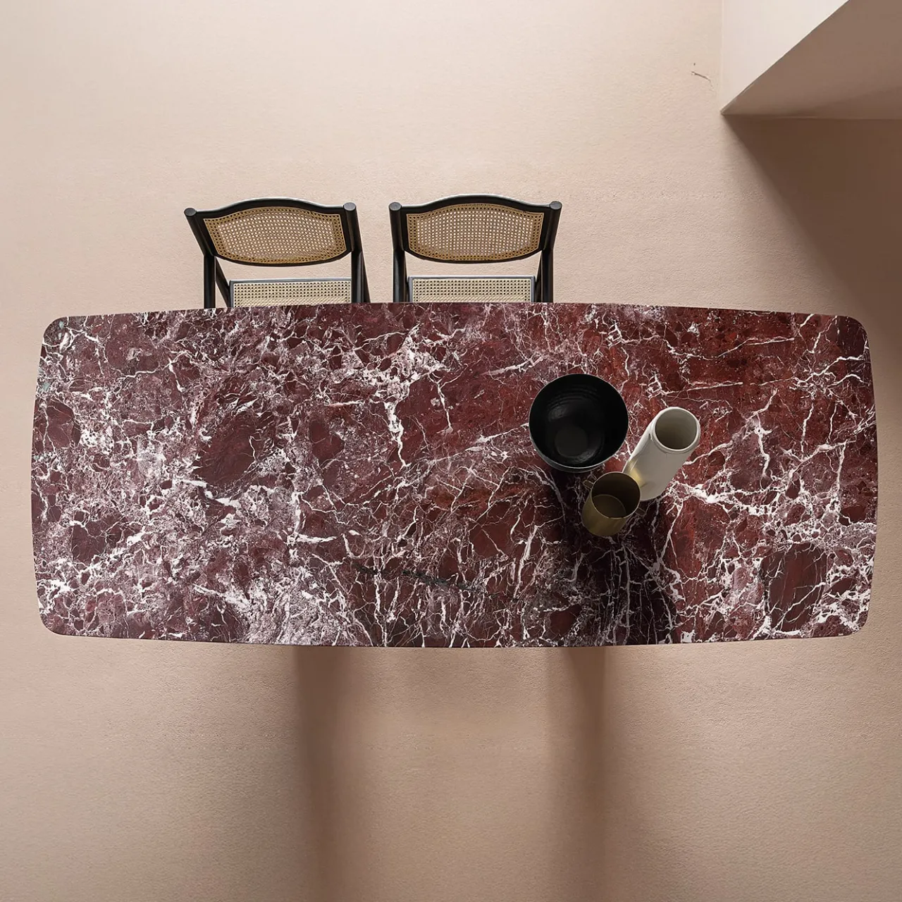 Casamilano Dining Tables<Arne Lepanto Marble And Red Legs Dining Table by Roberto Lazzeroni
