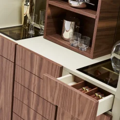Casa Covre Bar Cabinets<Arsenale Beige Leather Cupboard