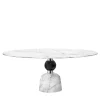 Ghidini 1961 Dining Tables<Artù Round Carrara and Black marquina Marble Dining Table by Paolo Rizzato