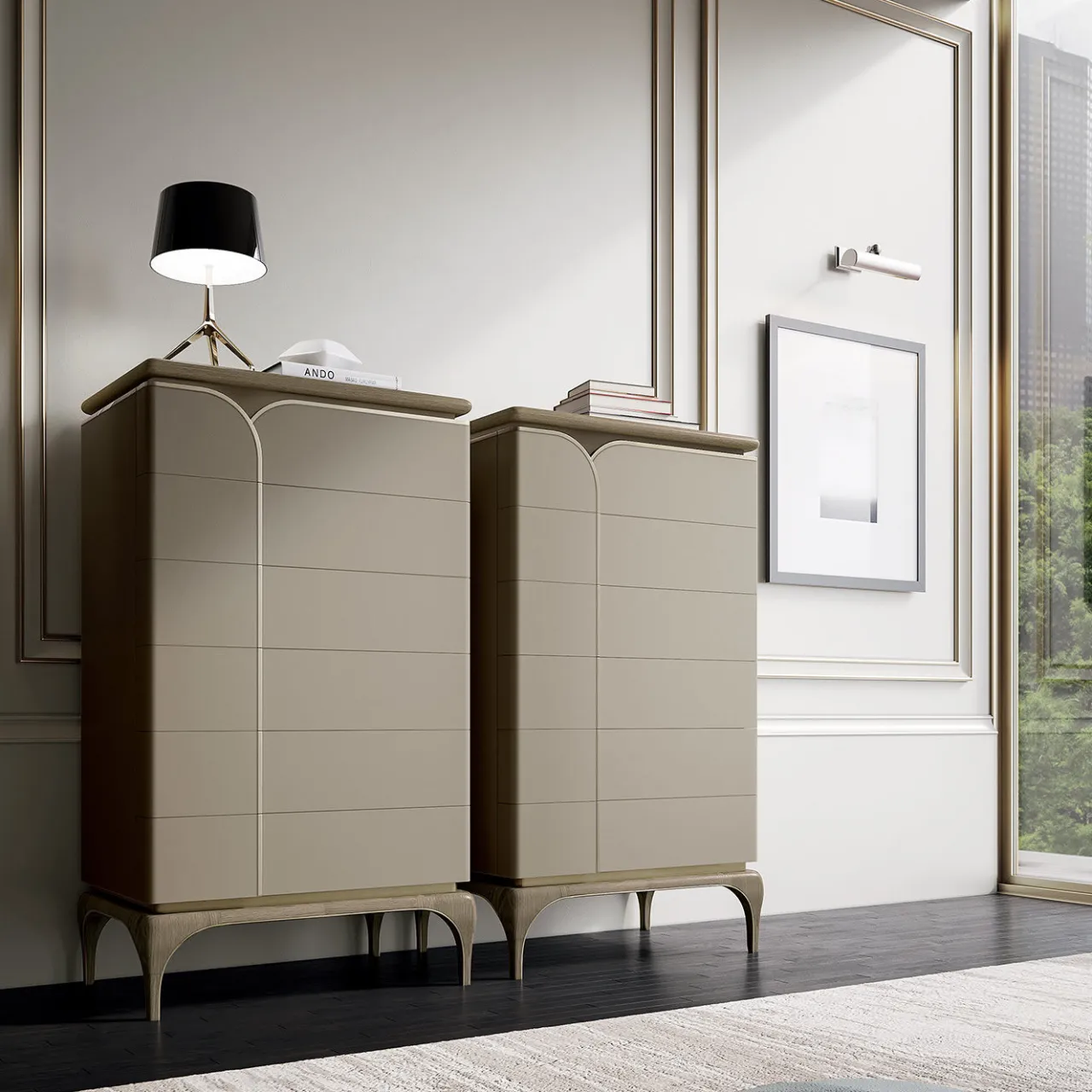 A.R. Arredamenti Dressers<Ash Wood Tall Dresser