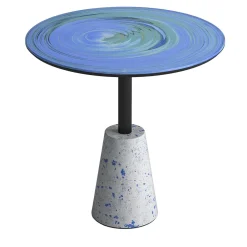 Cupioli Side Tables<Astraliti Round Cool-Toned Metal Side Table #3