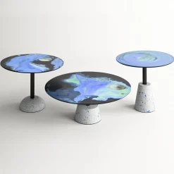 Cupioli Side Tables<Astraliti Round Cool-Toned Metal Side Table #3