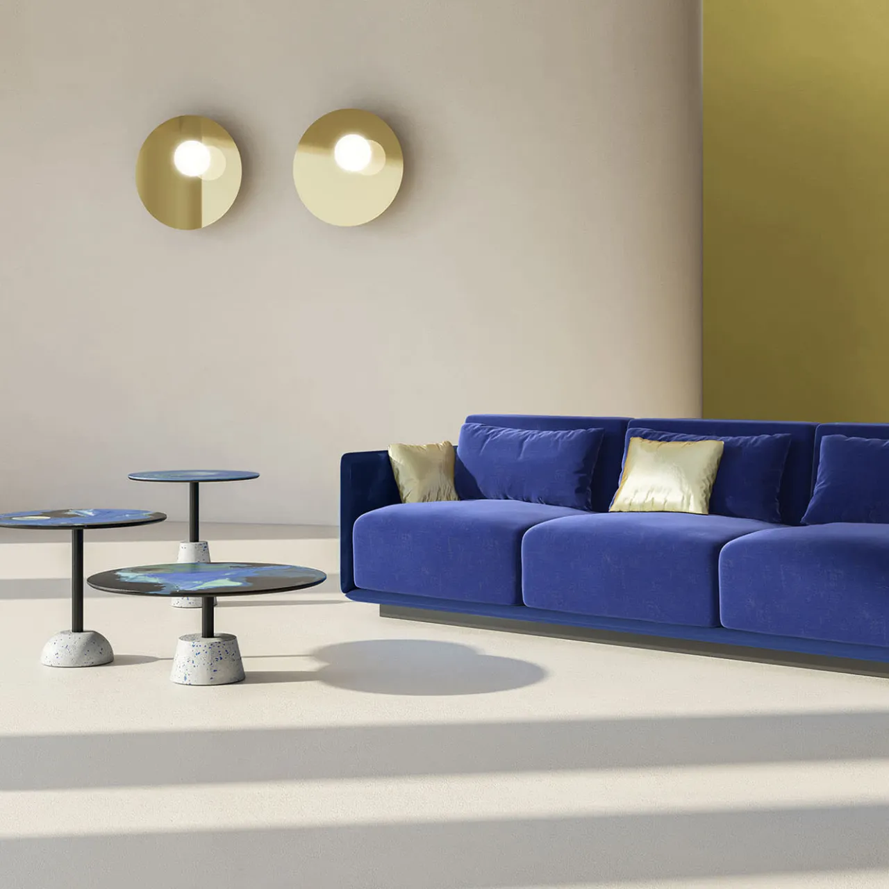 Cupioli Side Tables<Astraliti Round Cool-Toned Metal Side Table #3