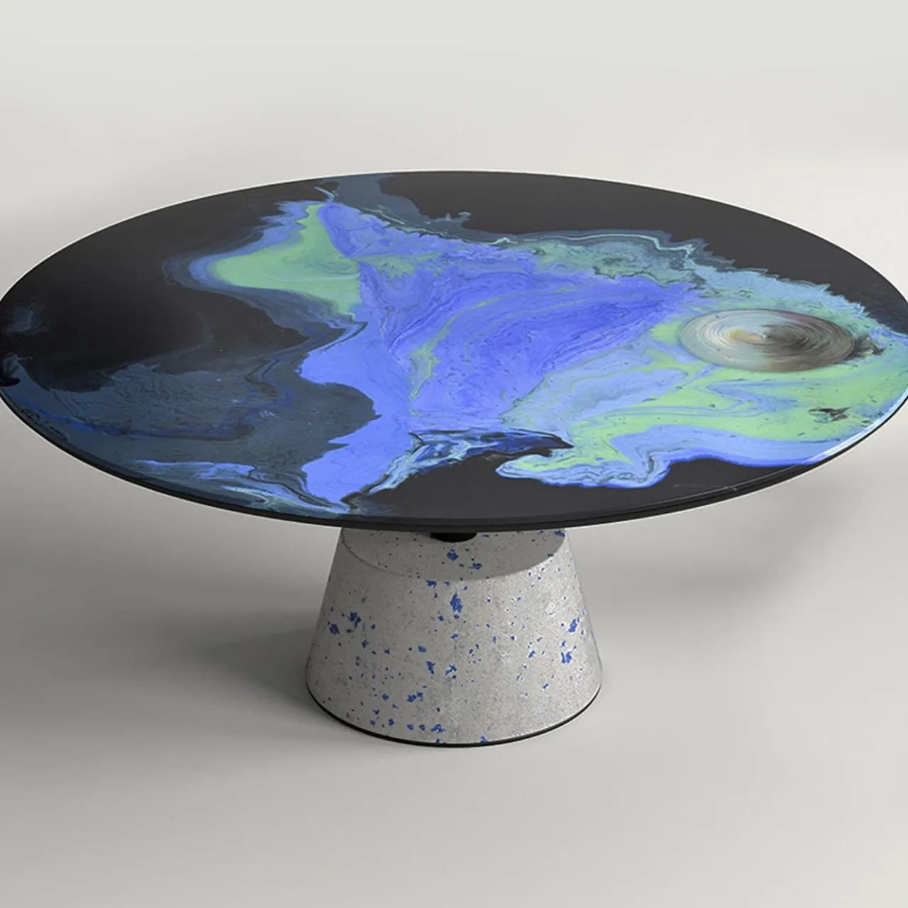 Cupioli Coffee Tables<Astraliti Round Cool-Toned Metal Coffee Table #2