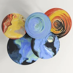 Cupioli Coffee Tables<Astraliti Round Cool-Toned Metal Coffee Table #2