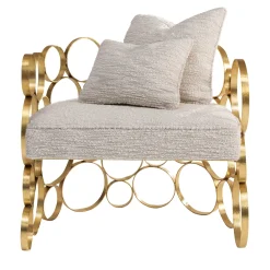 Non Solo Luce Armchairs<Astro Gold Brass Armchair by Galleria Flair Firenze